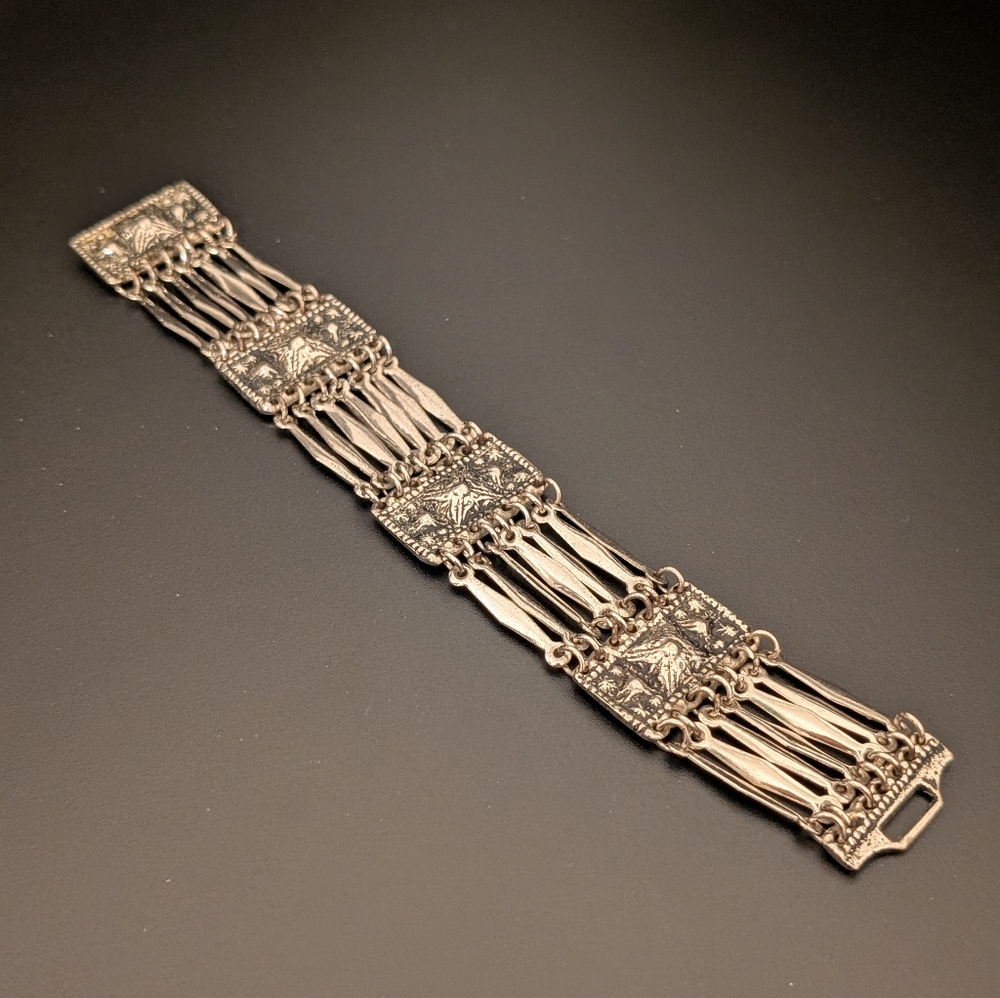 Taxco Silver Mexico Navajo Link Bracelet